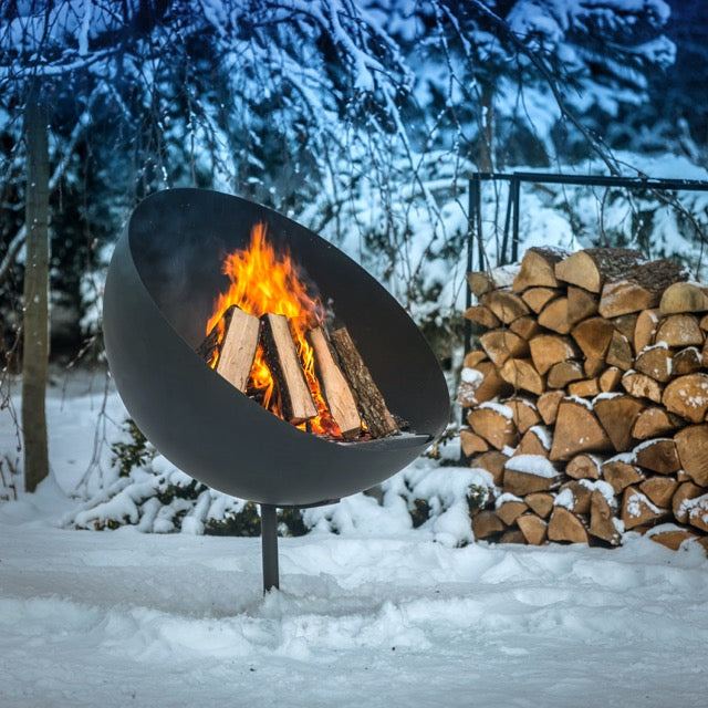 Braséro LUNE Extérieur avec Grille Barbecue 100 cm