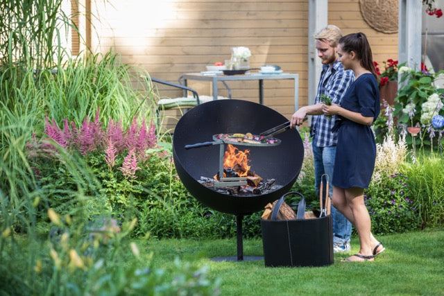 Braséro LUNE Extérieur avec Grille Barbecue 100 cm