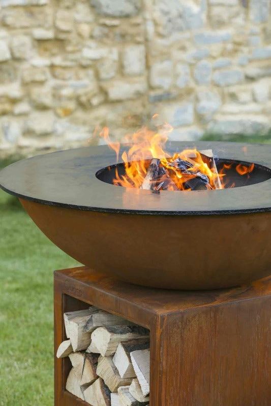 Brasero Extérieur Corten XXL Barbecue & Plancha - Quoco